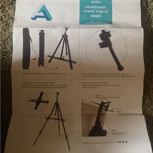 Serra Aluminum Travel Tripod Easel - Black